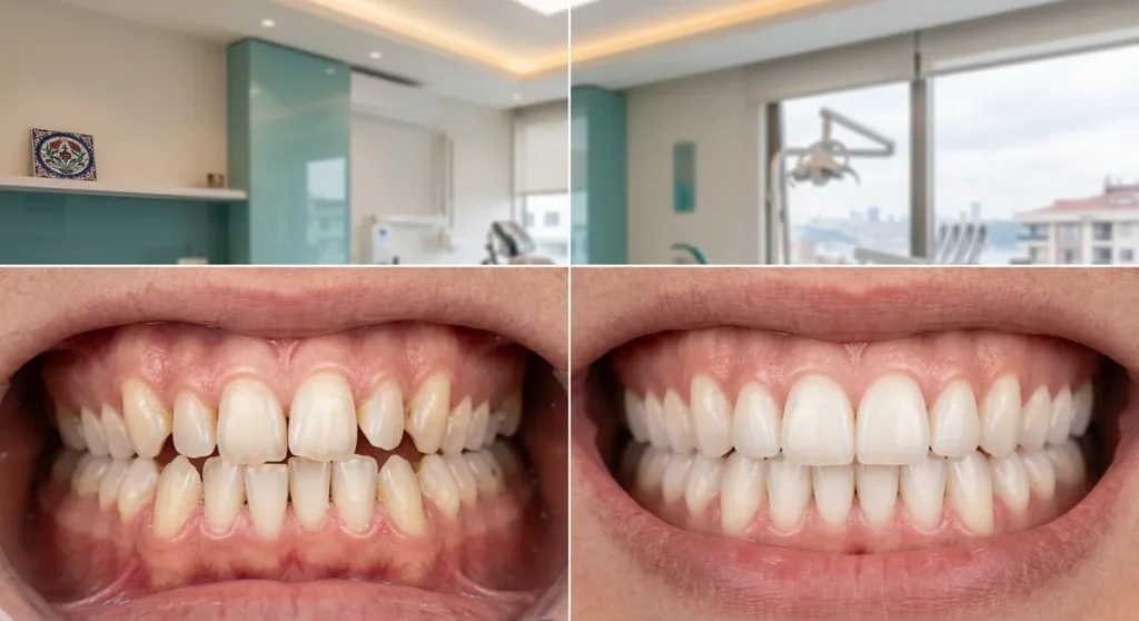 Before and after orthodontic treatment results
